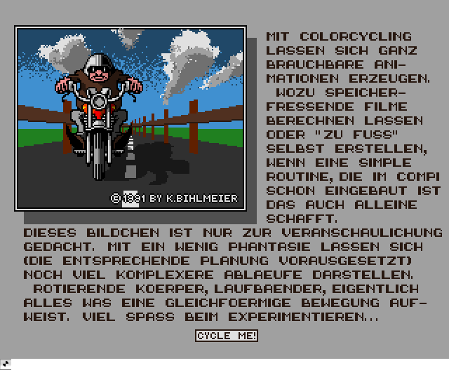 Motorbike, an Amiga Animation by Karl Bihlmeier