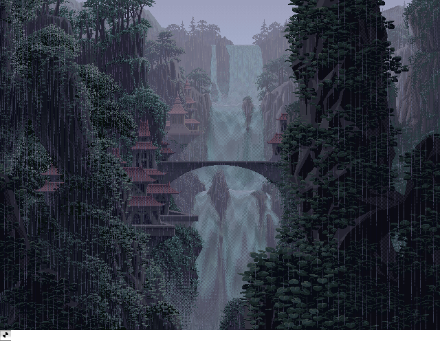 Jungle Waterfall  Rain, an IBM Compatibles Animation by Mark J. Ferrari