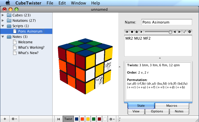 CubeTwister script editor