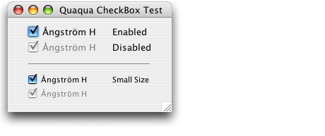 Quaqua Look and Feel - JCheckBox styles