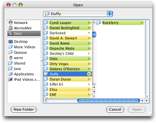 Quaqua - FileChooserUI with Panther design