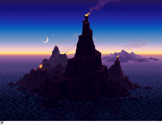 Island Fires  Dusk, an IBM Compatibles Animation by Mark J. Ferrari