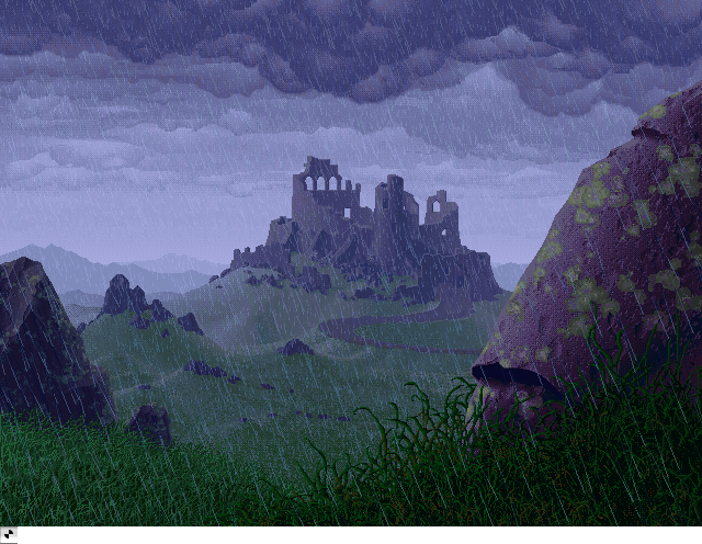 Highland Ruins  Rain, an IBM Compatibles Animation by Mark J. Ferrari