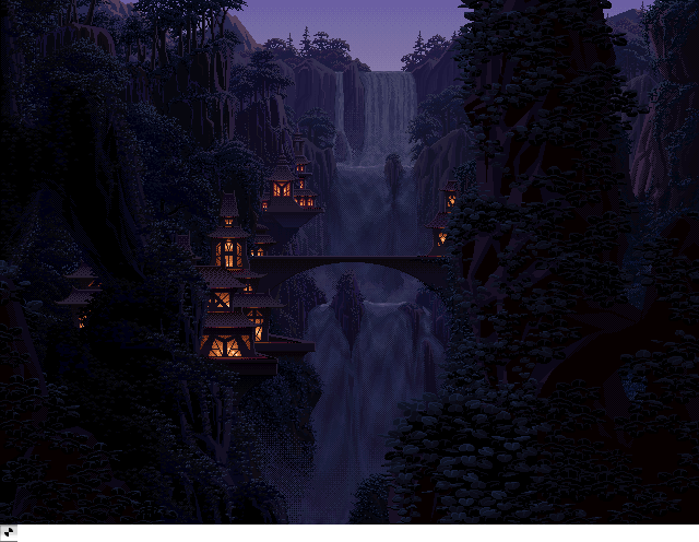 Jungle Waterfall  Night, an IBM Compatibles Animation by Mark J. Ferrari