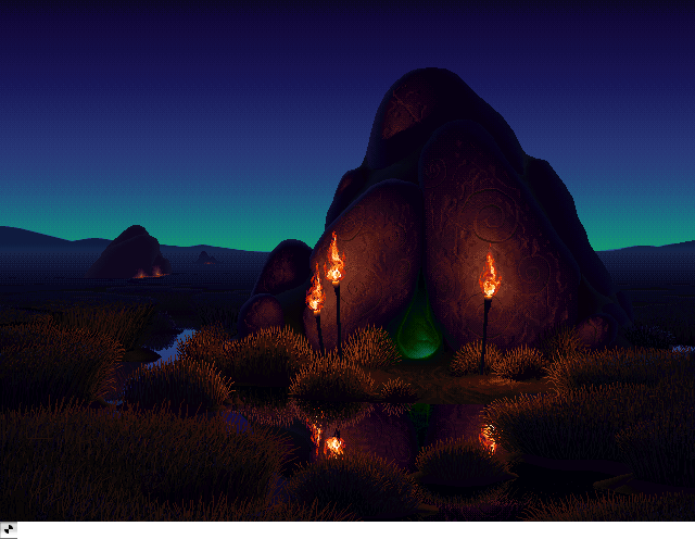 Magic Marsh Cave  Night, an IBM Compatibles Animation by Mark J. Ferrari