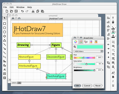 JHotDraw Draw sample application with MDI document interface