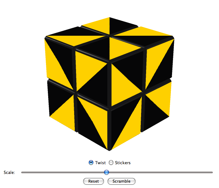 Virtual Cubes Pocket Cube DualColored Faces Beginner's Cube