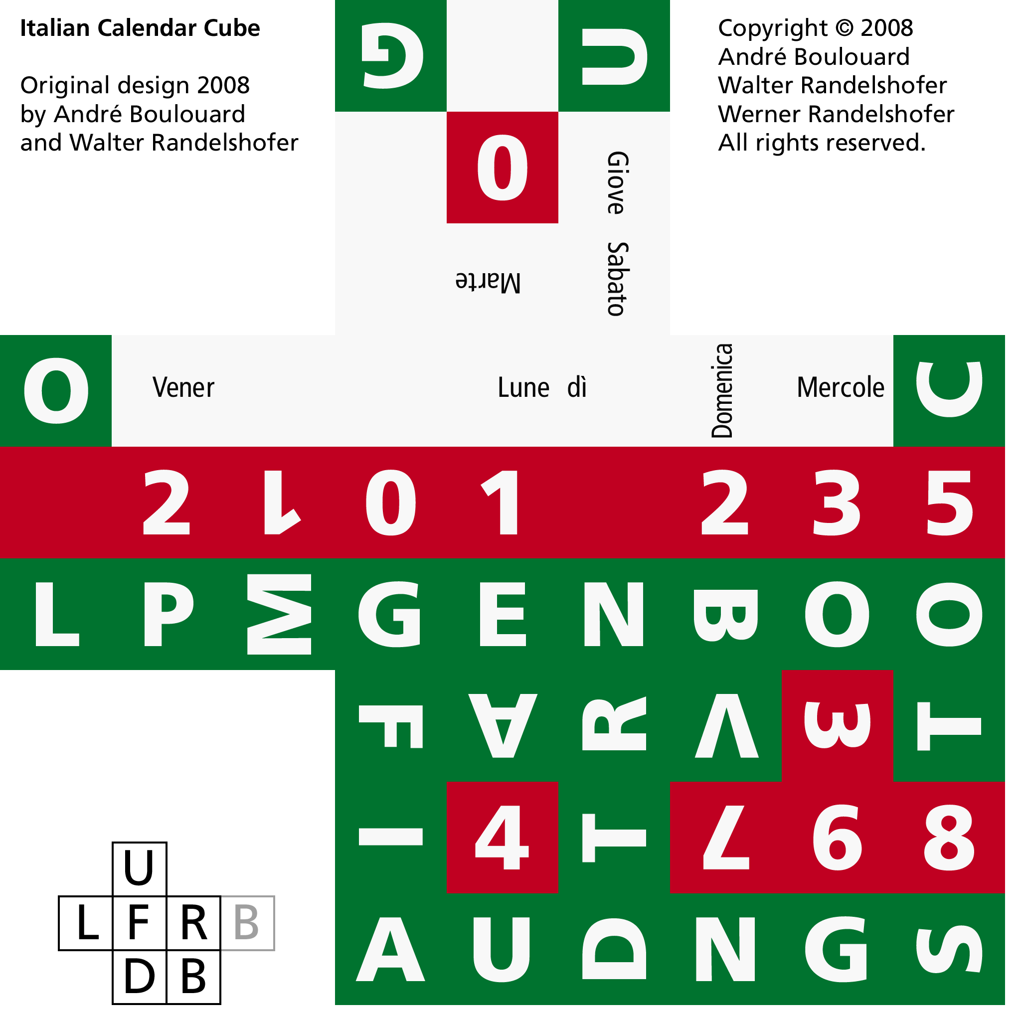 Virtual Cubes Rubik's Cube | Calendar Cubes | Italian Calendar Cube