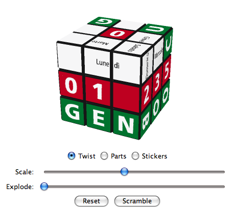 Italian Calendar Cube