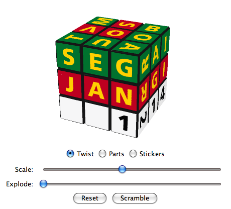 Portuguese Calendar Cube