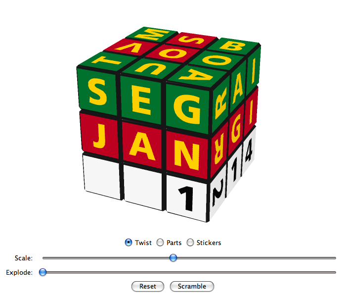 Portuguese Calendar Cube