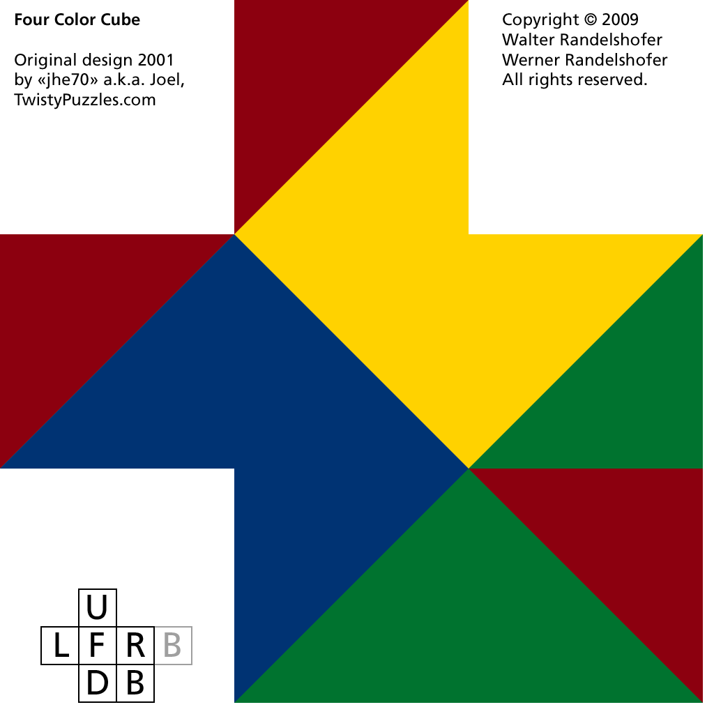 Virtual Cubes Rubik's Cube | Dual-Colored Faces | Four Color Cube