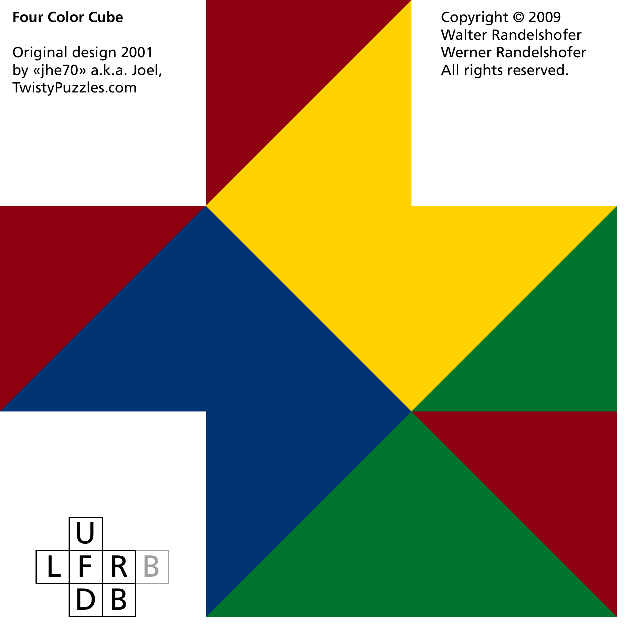 Virtual Cubes Rubik's Cube | Dual-Colored Faces | Four Color Cube