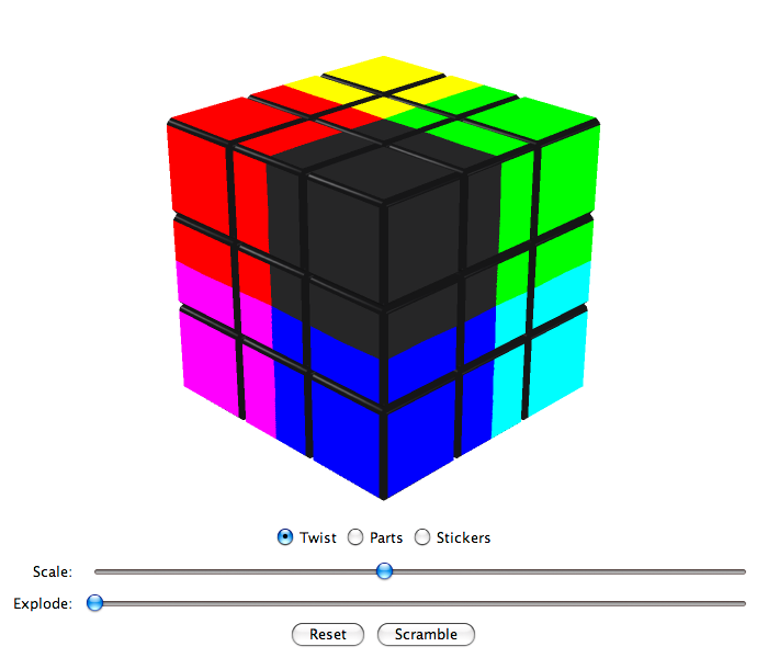 Virtual Cubes Rubik's Cube FourColored Faces Fellay's Eight Color Cube